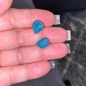 Apatite crystal earring studs (raw)